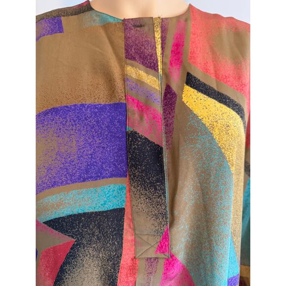 Ellen Tracy Multicolor Silk Dress, Women's Size 8 - Picture 4 of 7